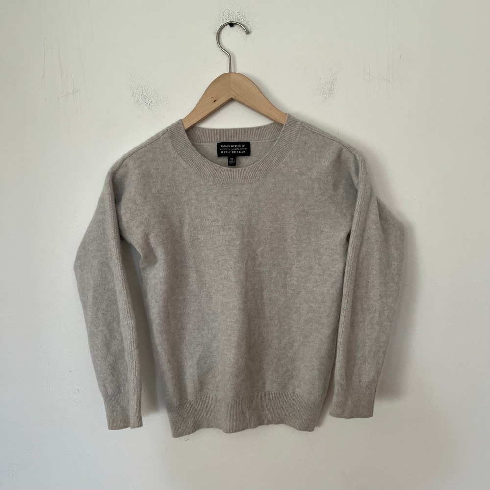 Banana Republic Todd & Duncan Scottish Cashmere Crewneck Sweater Gray XS